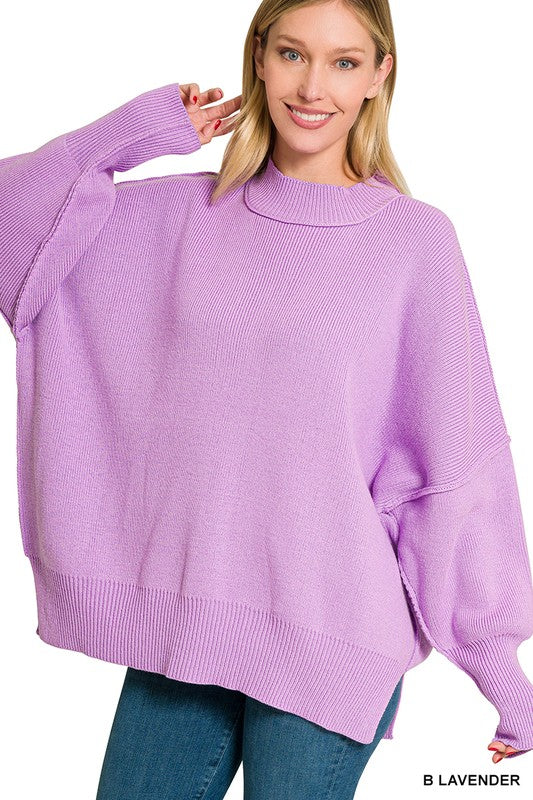 8 Colors - Side Slit Oversized Sweater - Size S-XL Ti Amo I love you