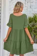 Load image into Gallery viewer, 8 Colors - V-Neck Flounce Sleeve Tiered Dress - Sizes S-2XL Ti Amo I love you
