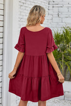 Load image into Gallery viewer, 8 Colors - V-Neck Flounce Sleeve Tiered Dress - Sizes S-2XL Ti Amo I love you
