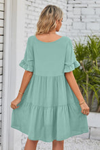 Load image into Gallery viewer, 8 Colors - V-Neck Flounce Sleeve Tiered Dress - Sizes S-2XL Ti Amo I love you
