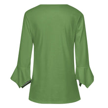 Load image into Gallery viewer, 8 Colors - Women&#39;s Ruffled Petal Sleeve Top - Solid Color Ti Amo I love you
