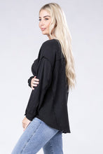 Load image into Gallery viewer, 8 Colors - Womens - Double Gauze Oversized 3/4 Button Henley Neck Top Ti Amo I love you
