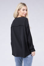 Load image into Gallery viewer, 8 Colors - Womens - Double Gauze Oversized 3/4 Button Henley Neck Top Ti Amo I love you
