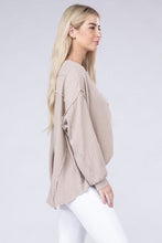 Load image into Gallery viewer, 8 Colors - Womens - Double Gauze Oversized 3/4 Button Henley Neck Top Ti Amo I love you
