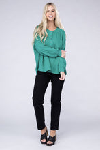 Load image into Gallery viewer, 8 Colors - Womens - Double Gauze Oversized 3/4 Button Henley Neck Top Ti Amo I love you
