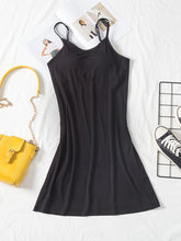 Load image into Gallery viewer, Round Neck Spaghetti Strap Cami Dress with Bra
