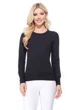 Load image into Gallery viewer, Crew Neck Long Sleeve Light Basic Casual Knit Top
