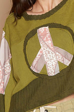 Load image into Gallery viewer, POL Long Sleeve Cut Sew Peace Emblem Top
