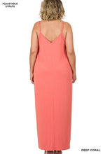 Load image into Gallery viewer, Plus Size V-Neck Cami Maxi Dress with Side Pockets
