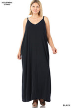 Load image into Gallery viewer, Plus Size V-Neck Cami Maxi Dress with Side Pockets
