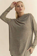 Load image into Gallery viewer, Davi &amp; Dani Slit Mock Neck Long Sleeve Top

