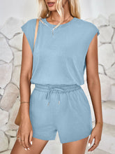 Load image into Gallery viewer, Cutout Round Neck Cap Sleeve Romper
