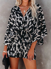 Load image into Gallery viewer, Tied Printed Kimono Sleeve Romper
