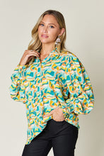 Load image into Gallery viewer, Double Take Full Size Printed Smocked Long Sleeve Blouse
