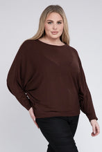 Load image into Gallery viewer, Plus Ribbed Batwing Long Sleeve Boat Neck Sweater
