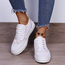 Load image into Gallery viewer, Lace-Up Suedette Flat Sneakers
