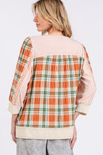 Load image into Gallery viewer, SAGE + FIG Exposed Seam Button Detail Plaid Top
