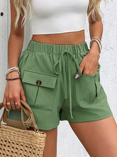 Load image into Gallery viewer, Tied Elastic Waist Shorts with Pockets
