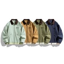 Load image into Gallery viewer, Mens Contrast Color Washed Polo Collar Jacket
