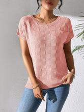 Load image into Gallery viewer, Round Neck Short Sleeve Knit Top
