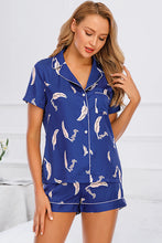 Load image into Gallery viewer, Printed Button Up Short Sleeve Top and Shorts Lounge Set
