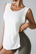 Load image into Gallery viewer, Slit Round Neck Active Tank
