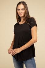 Load image into Gallery viewer, Flowy Round Hem Rayon Short Sleeve Top
