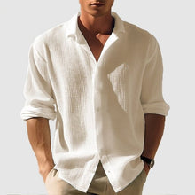 Load image into Gallery viewer, Men&#39;s Lapel Solid Long Sleeve Shirt

