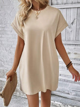 Load image into Gallery viewer, Pocketed Round Neck Short Sleeve Dress
