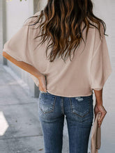 Load image into Gallery viewer, Full Size Cowl Neck Three-Quarter Sleeve Blouse
