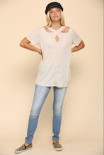 Load image into Gallery viewer, Celeste Full Size Crisscross Cutout Short Sleeve T-Shirt
