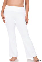 Load image into Gallery viewer, Plus Premium Cotton Fold Over Yoga Flare Pants
