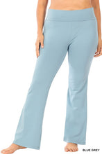 Load image into Gallery viewer, Plus Premium Cotton Fold Over Yoga Flare Pants
