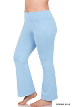 Load image into Gallery viewer, Plus Premium Cotton Fold Over Yoga Flare Pants
