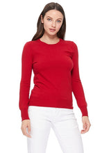 Load image into Gallery viewer, Crew Neck Long Sleeve Light Basic Casual Knit Top
