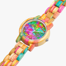 Load image into Gallery viewer, Ti Amo I love you - Exclusive Brand - Colorful - Camouflage Wooden Watch - Green &amp; Pink
