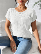 Load image into Gallery viewer, Round Neck Short Sleeve Knit Top
