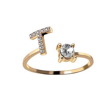 Load image into Gallery viewer, Womens New Design Adjustable 26 Initial Letter Ring Fashion Simple Elegant Jewelry
