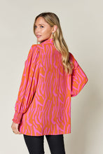 Load image into Gallery viewer, Double Take Full Size Printed Smocked Long Sleeve Blouse
