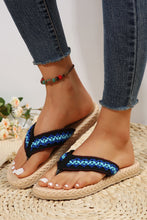 Load image into Gallery viewer, Blue Woven Strap Flat Flip Flops
