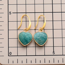 Load image into Gallery viewer, Natural Stone Heart Drop Earrings
