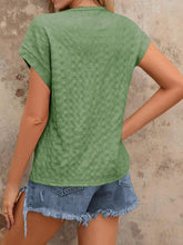 Load image into Gallery viewer, Textured Round Neck Short Sleeve Top
