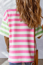 Load image into Gallery viewer, Striped Round Neck Half Sleeve T-Shirt
