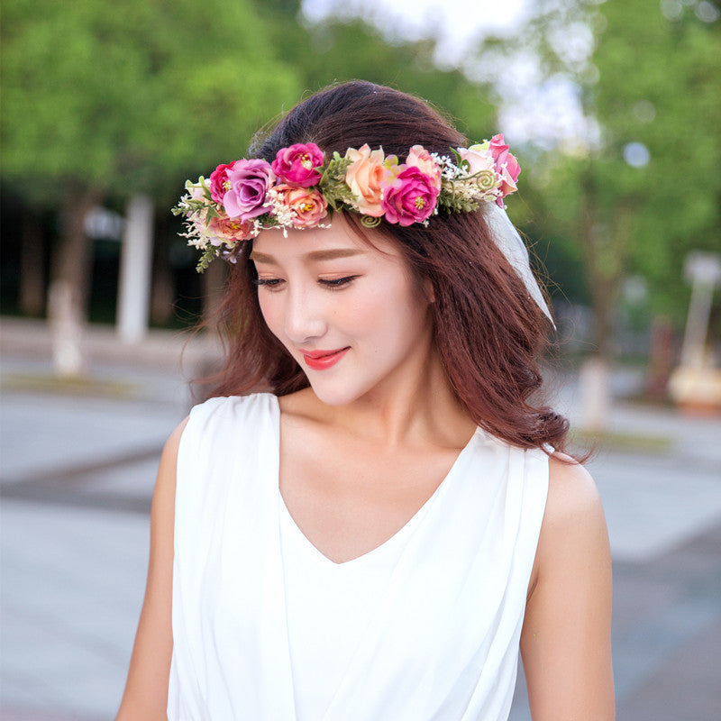 Bridal Floral Handmade Wreath Seaside Headdress