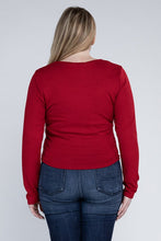 Load image into Gallery viewer, Plus Classic Ribbed Round Neck Long Sleeve
