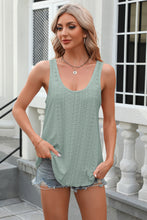 Load image into Gallery viewer, Eyelet Scoop Neck Wide Strap Tank
