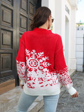 Load image into Gallery viewer, Snowflake Pattern Mock Neck Sweater
