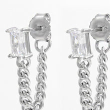 Load image into Gallery viewer, 925 Sterling Silver Zircon Chain Earrings
