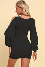 Load image into Gallery viewer, Square Neck Split Sleeve Mini Dress
