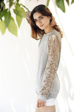 Load image into Gallery viewer, Lace Raglan Sleeve Pull Over
